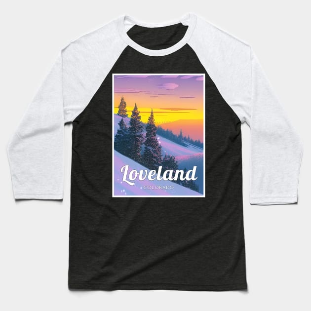 Loveland ski - Colorado usa Baseball T-Shirt by UbunTo